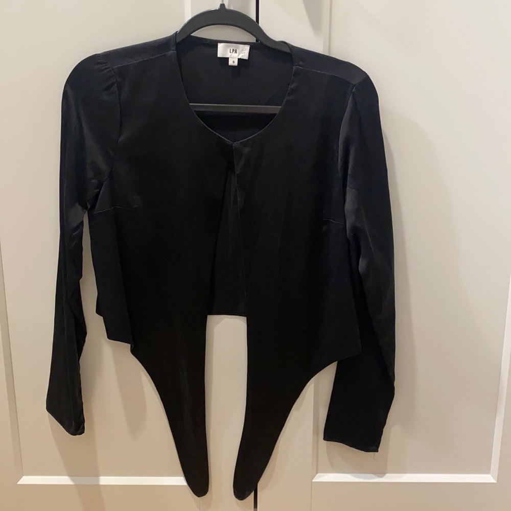 Silk Black LPA Long Sleeve Blouse Size Small